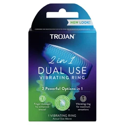 Trojan Trojan Vibrations 2 in 1 Vibrating Ring Plus Finger Massager