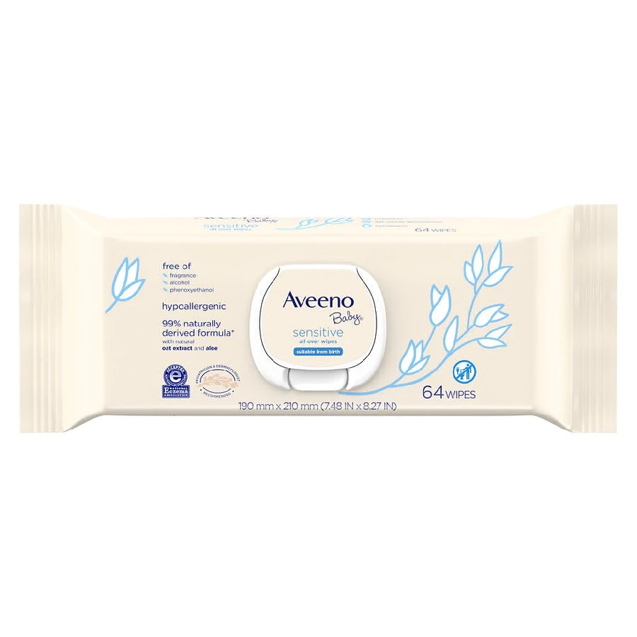 Aveeno Baby Sensitive All Over Wipes, Alcohol & Fragrance Free
