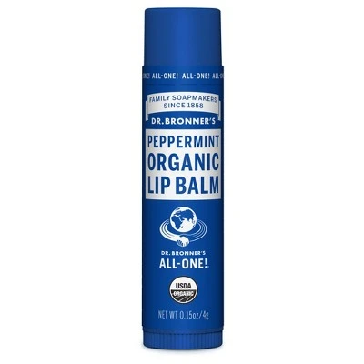 Dr. Bronner's Organic Lip Balm Peppermint  .15 oz