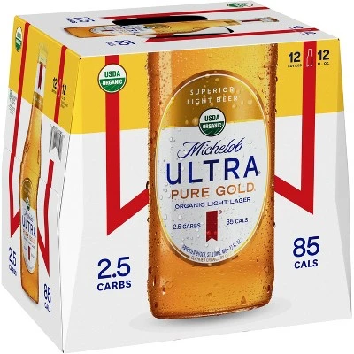 Michelob Ultra Pure Gold Organic Light Beer  12pk/12 fl oz Bottles