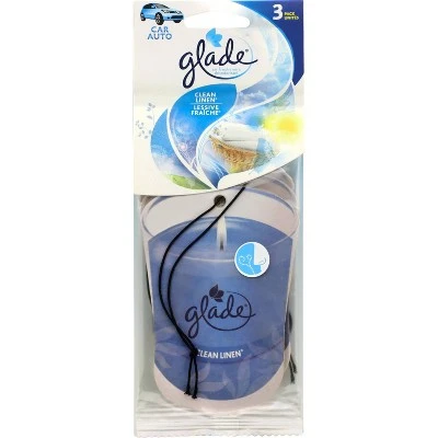 Glade 3pk Car Paper Flame Candles Clean Linen