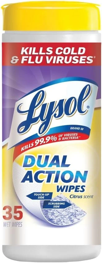 Lysol Dual Action Disinfecting Wipes  35 CT