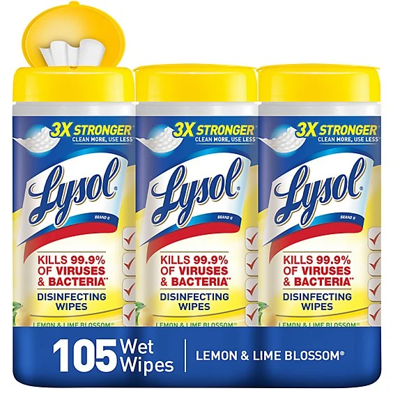 Lysol Lemon & Lime Blossom Scented Wet Wipes  105ct