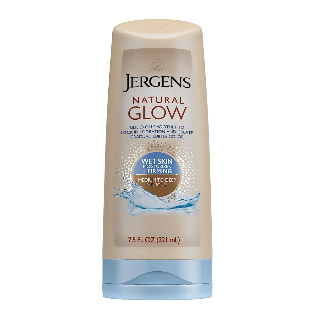 Jergens Natural Glow + Firming Wet Skin Moisturizer Medium to Tan Skin Tones