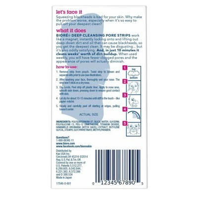 Biore Deep Cleansing Pore Strips  Nose  14ct
