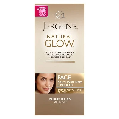 Jergens Natural Glow Face Moisturizer 2 oz (Medium/Tan)