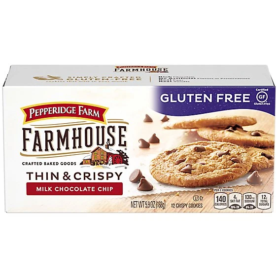 Pepperidge Farm Farmhouse Thin & Crispy Milk Chocolate Chip Cookies, Milk Chocolate Chip