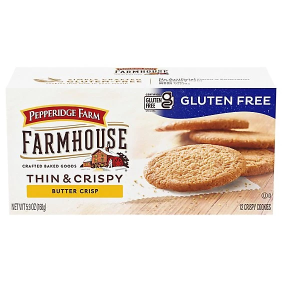 Pepperidge Farm Farmhouse Gluten Free Butter Thin & Crispy Cookies, Butter Crisp