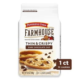 Pepperidge Farm Pepperidge Farm Farmhouse Thin & Crispy Dark Chocolate Chip Cookies, 6.9oz Bag