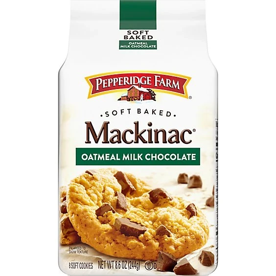 Pepperidge Farm Mackinac Soft Baked Oatmeal Milk Chocolate Cookies, 8.6oz Bag