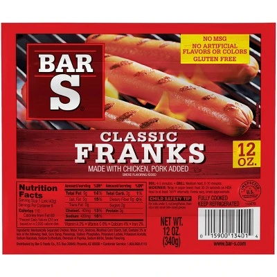 Bar S Classic Franks 12oz