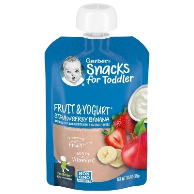 Gerber Toddler Food Fruit & Yogurt Strawberry Banana 3.5oz