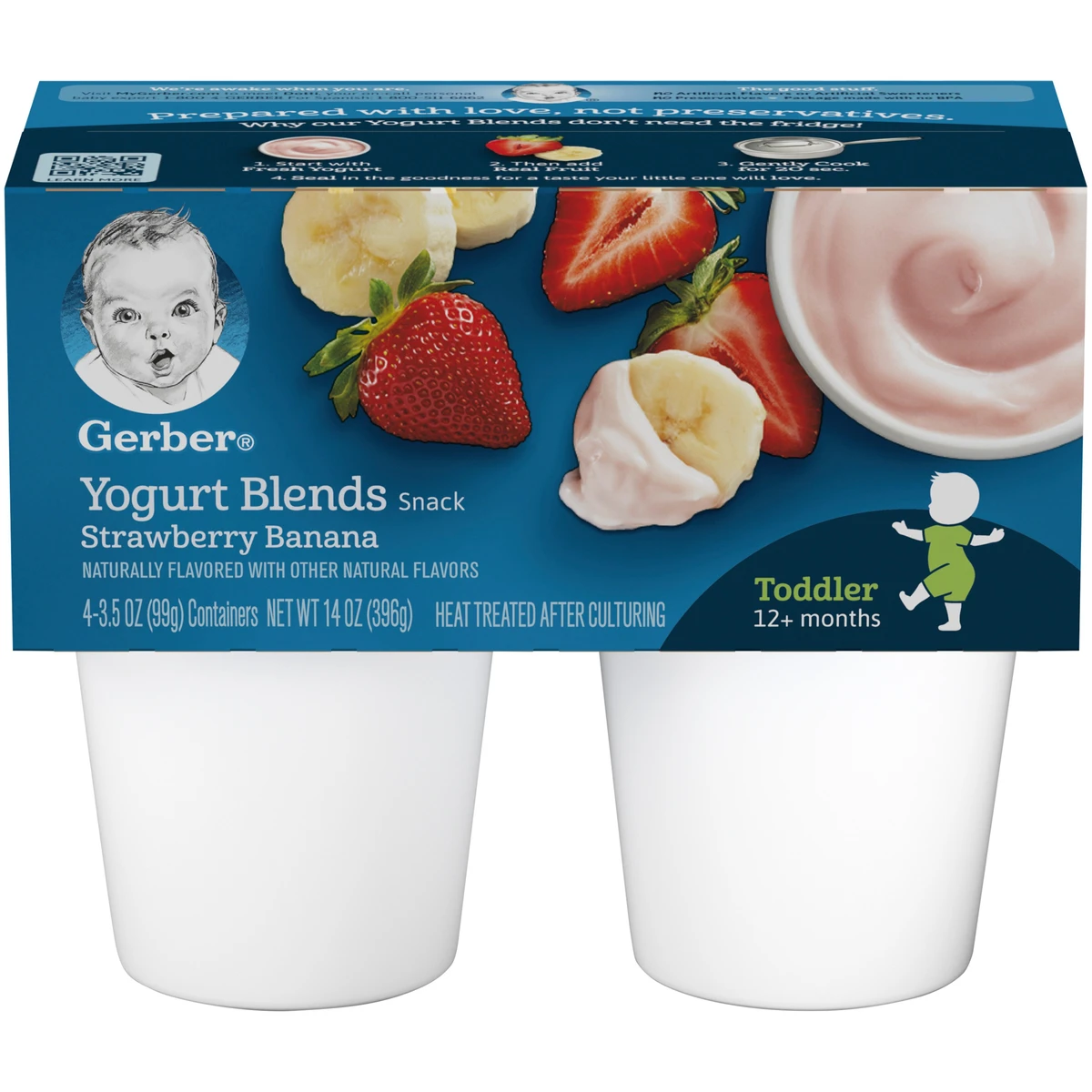 Gerber Toddler 4pk Strawberry Banana Yogurt Blends 14oz