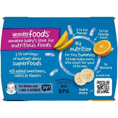 Gerber Sitter 2nd Foods Banana Orange Medley Baby Meals 2ct/4oz Each