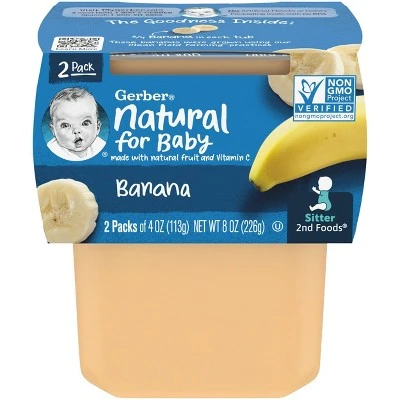 Gerber Sitter 2nd Foods Banana Baby Meals 2ct/4oz Each