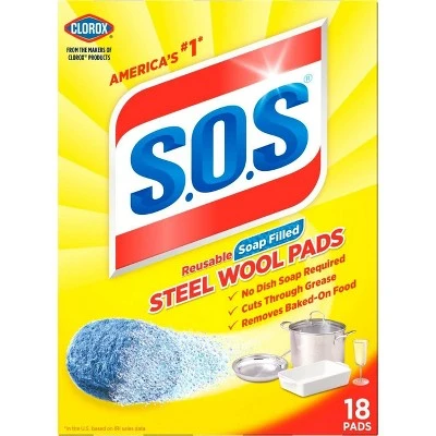 S.O.S Steel Wool Soap Pads 18 Ct