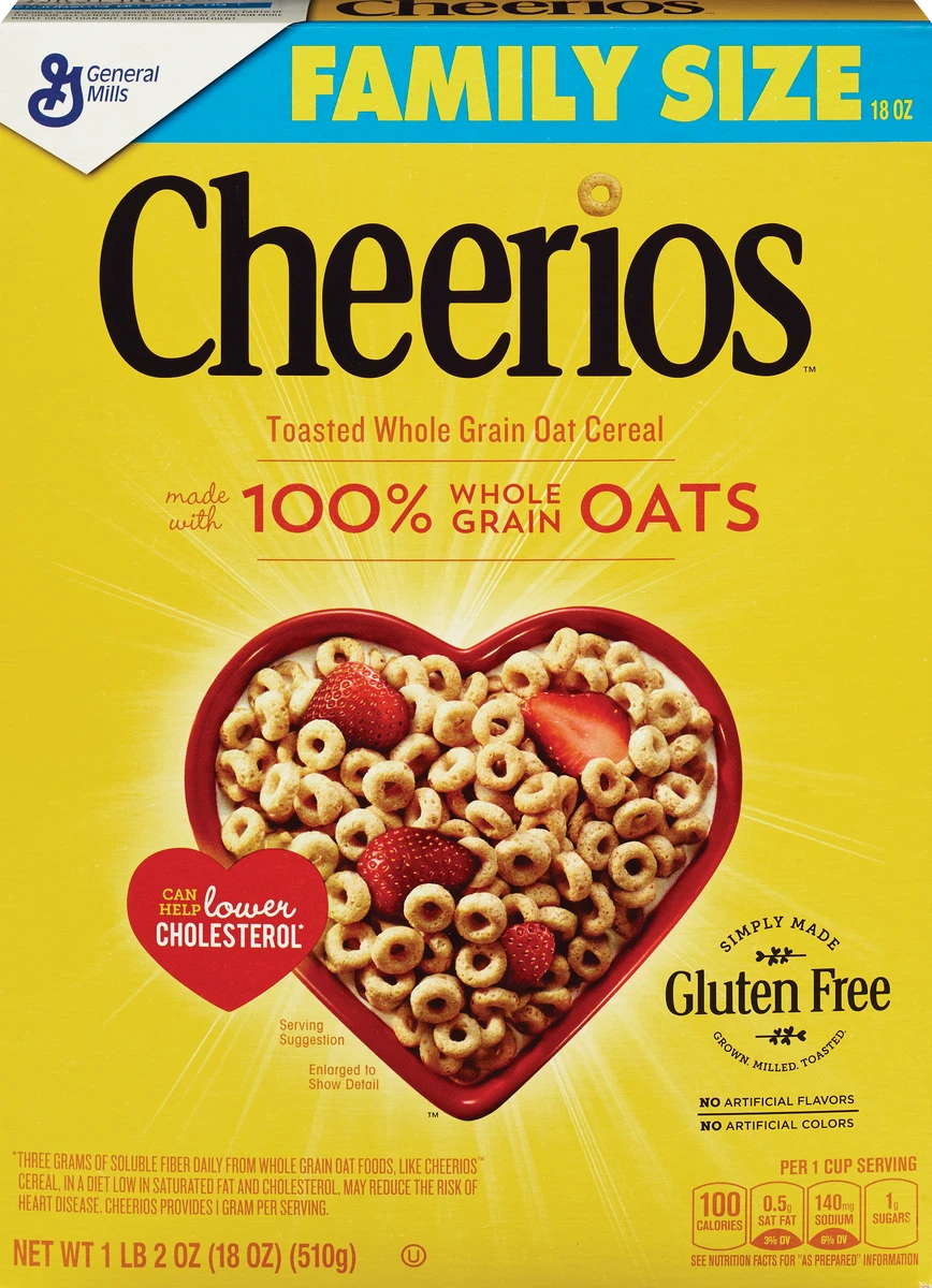 Cheerios Whole Grain Oat Breakfast Cereal 18oz General Mills