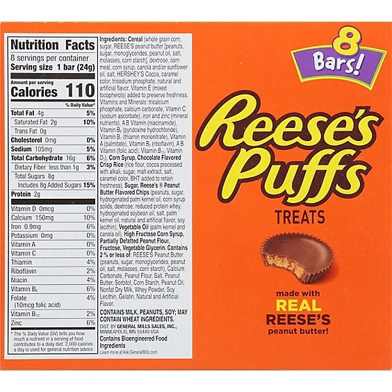 Reese's Puffs Peanut Butter & Cocoa Bar Treats, Peanut Butter & Cocoa