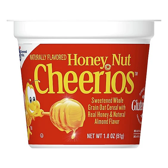 Honey Nut Cheerios Cup Breakfast Cereal 1.8oz General Mills