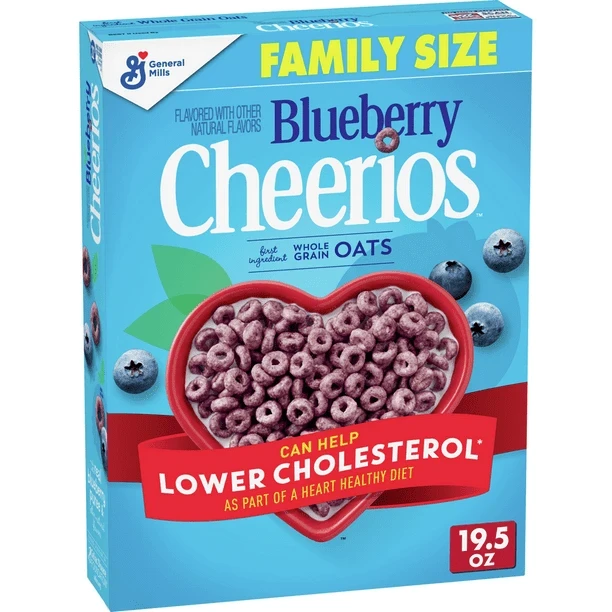 Cheerios Blueberry Sweetened Whole Grain Oat Cereal, Blueberry