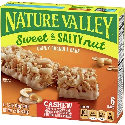 Nature Valley Sweet & Salty Nut Cashews Granola Bars  6ct