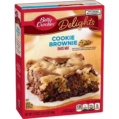 Betty Crocker Delights Cookie Brownie Bars Mix, Cookie Brownie