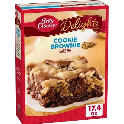 Betty Crocker Delights Cookie Brownie Bars Mix, Cookie Brownie