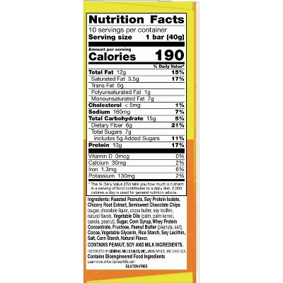 Nature Valley Peanut Butter Dark Chocolate Protein Chewy Bars  14.2oz  10ct