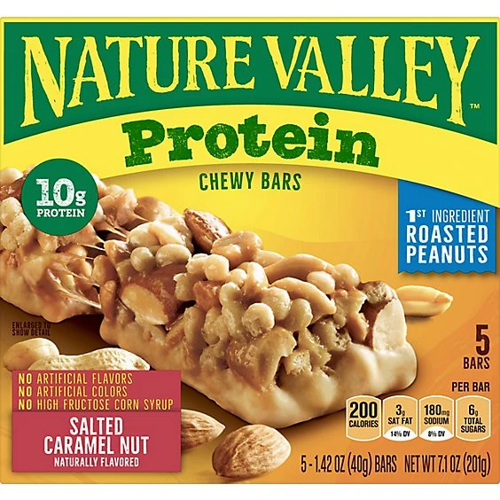 Nature Valley Salted Caramel Nut Protein Chewy Bars 5ct / 1.42oz
