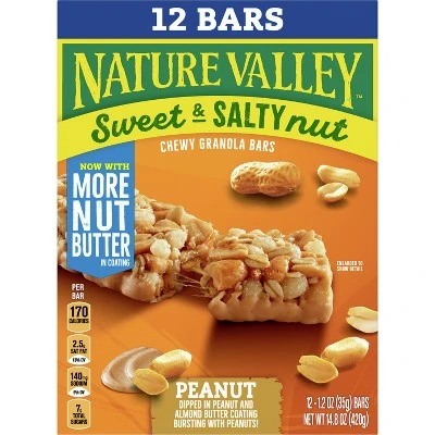 Nature Valley Sweet & Salty Nut Peanut Granola Bars  1.2oz 12ct