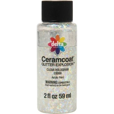 Delta Ceramcoat Glitter Explosion Acrylic Paint (2oz)  Clear Hologram