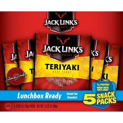 Jack Link's Beef Jerky Multipack, Teriyaki 0.625oz/5ct