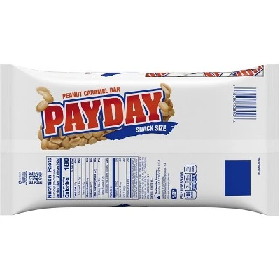 Pay Day Snack Size Peanut Caramel Candy Bars  11.6oz