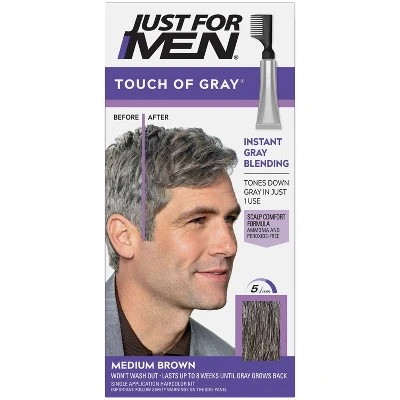 Just For Men Touch of Gray Gray Hair Coloring for Men's with Comb Applicator Great for a Salt & Pep