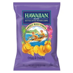Hawaiian Snacks Hawaiian Crispy & Crunchy Sweet Maui Onion Kettle Style Potato Chips  7.5oz