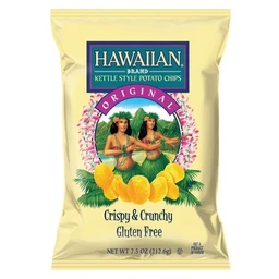 Hawaiian Snacks Hawaiian Original Crispy & Crunchy Kettle Style Potato Chips  7.5oz