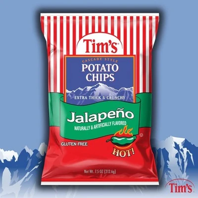 Tim's Jalapeno Flavored Extra Thick & Crunchy Potato Chips 7.5oz