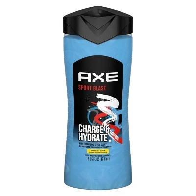 AXE Sport Blast Clean + Recharged 2 in 1 Body Wash Soap + Shampoo 16 fl oz