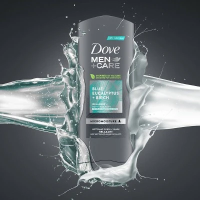 Dove Men+Care Blue Eucalyptus & Birch Relax & Uplift Body Wash Soap  18 fl oz