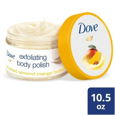 Dove Crushed Almond & Mango Butter Exfoliating Body Polish Scrub  10.5 fl oz