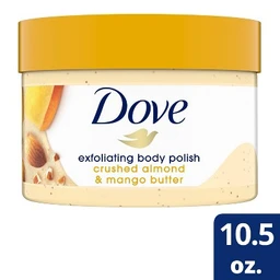 Dove Beauty Dove Crushed Almond & Mango Butter Exfoliating Body Polish Scrub  10.5 fl oz