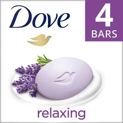 Dove Relaxing Lavender Beauty Bar Soap  3.75oz/4ct