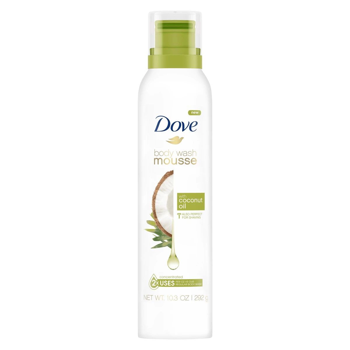 Dove Coconut Oil Paraben Free Shave & Body Wash Mousse  10.3 fl oz