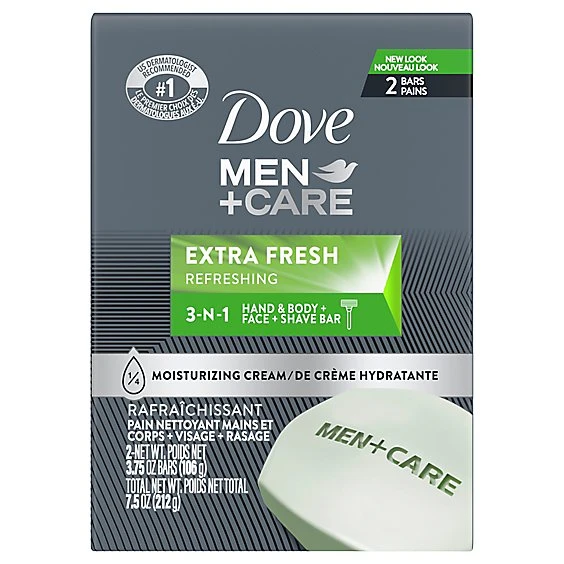 Dove Men's Extra Fresh Bar Soap  7.5oz