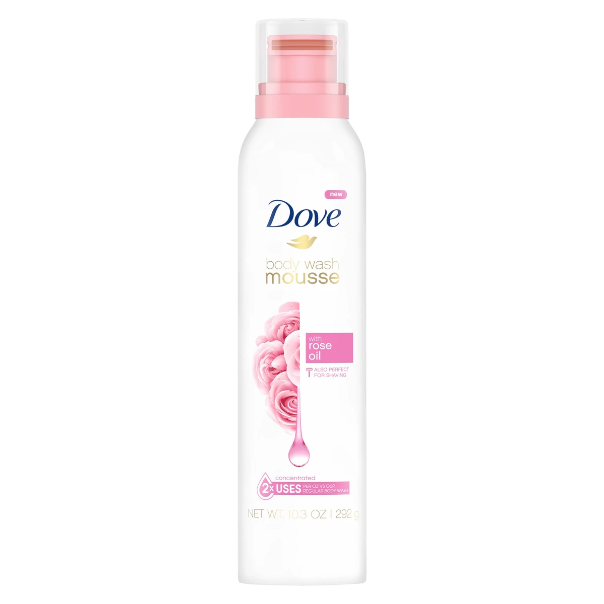 Dove Rose Oil Paraben Free Shave & Body Wash Mousse  10.3 fl oz