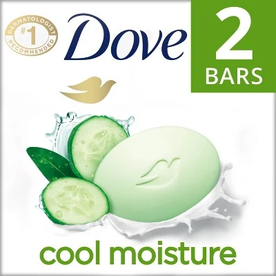 Dove Cool Moisture Beauty Bar Soap Cucumber & Green Tea  3.75oz/2ct