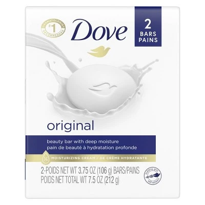 Dove White Moisturizing Beauty Bar Soap  3.75oz/2ct