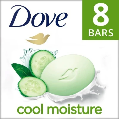 Dove Cool Moisture Beauty Bar Soap Cucumber & Green Tea  3.75oz/8ct