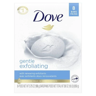 Dove Gentle Exfoliating Beauty Bar Soap  3.75oz/8ct