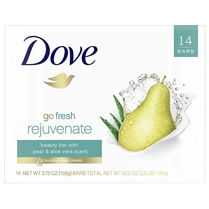 Dove Go Fresh Rejuvenate Pear & Aloe Vera Beauty Bar Soap  3.75oz/4ct